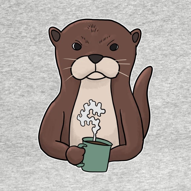 Grumpy Otter with Coffee Morning Grouch by Mesyo